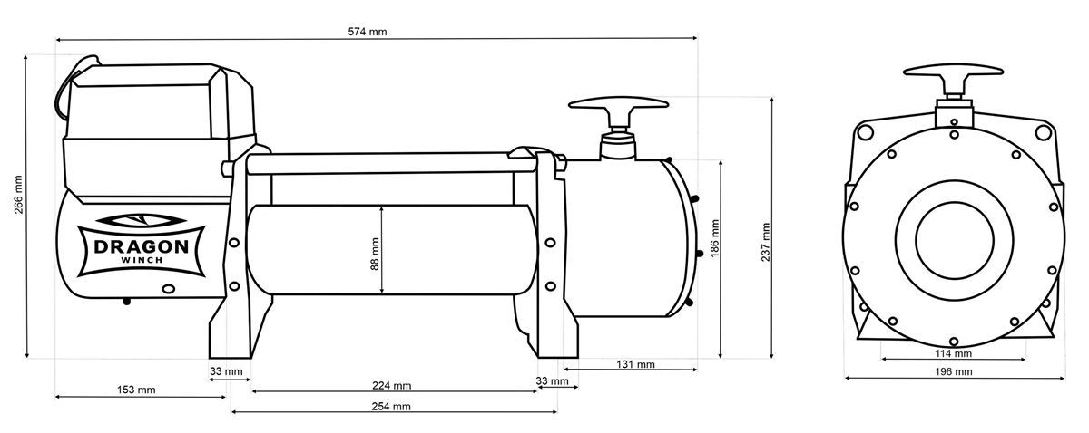 Wyciągarka Dragon Winch Truck DWT 16000 HD lina syntetyczna